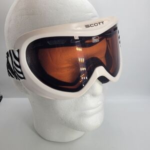 Scott Ski Snowboard MotorCross Goggles White/Black/ Amber Lens